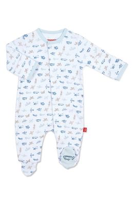 Magnetic Me Airplanes Organic Cotton Magnetic Footie in Airps