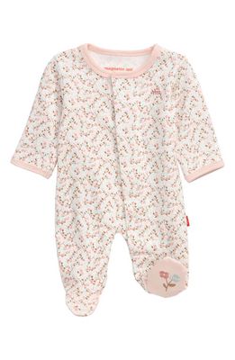 Magnetic Me Bedford Floral Organic Cotton Footie in Pink