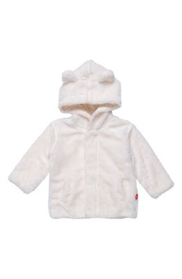 Magnetic Me Cloud Minky Fleece Hooded Jacket in White