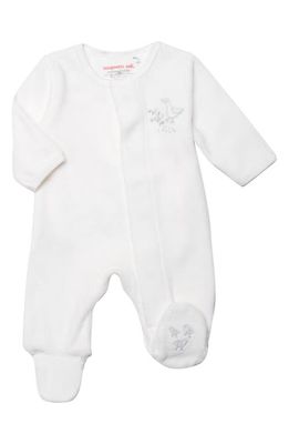 Magnetic Me Little Duckling Embroidered Velour Footie in White