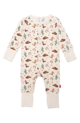 Magnetic Me Not My First Rodeo Print Convertible Romper in White