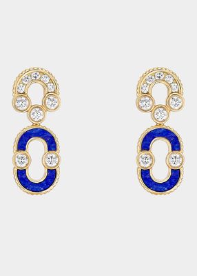 Magnetic Solo Earrings in Lapis Lazuli, 18K Yellow Gold and Diamonds
