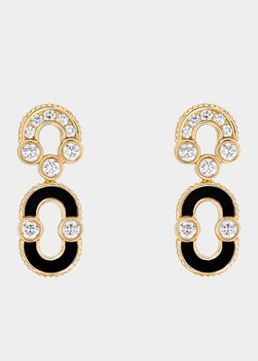 Magnetic Solo Earrings in Onyx, 18K Yellow Gold and Diamonds