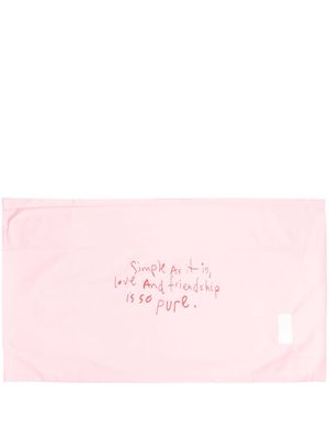 Magniberg slogan-print cotton pillowcase - Pink