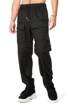 MAGNLENS Crescent Stretch Cotton Convertible Joggers in Black