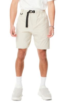 MAGNLENS Dodge Belted Utility Cotton & Nylon Shorts in Silver Lining