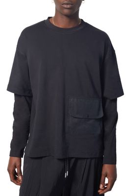 MAGNLENS Galilei Layered Look Utility T-Shir in Black