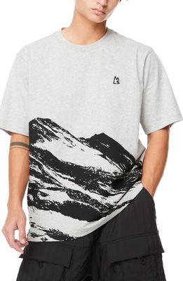 MAGNLENS Mountain Views Cotton Graphic T-Shirt in Heather Grey