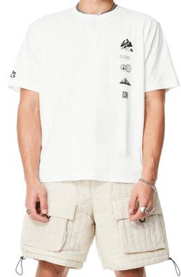 MAGNLENS Stay Mountain Cotton Graphic T-Shirt in White
