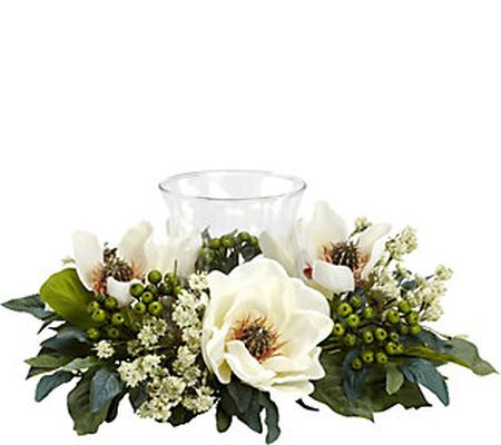 Magnolia Candelabrum Flower Arrangement by Near ly Natural