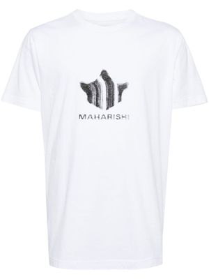 Maharishi Brushstroke Temple organic-cotton T-shirt - White