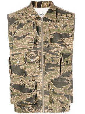 Maharishi camouflage-print cargo vest - Green