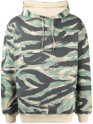 Maharishi camouflage-print cotton hoodie - Green