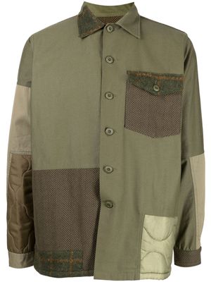Maharishi colour-block panel shirt - Green