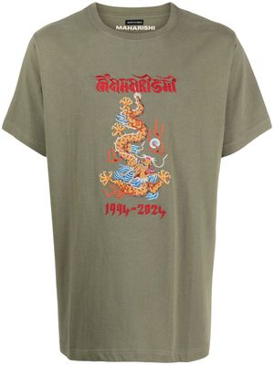 Maharishi Dragon-print organic-cotton shirt - Green