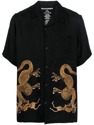 Maharishi dragon-print short-sleeve shirt - Black
