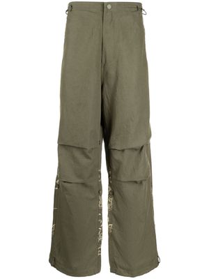 Maharishi elasticated-waist straight-leg trousers - Green