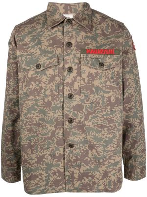 Maharishi embroidered-tiger camouflage shirt - Neutrals