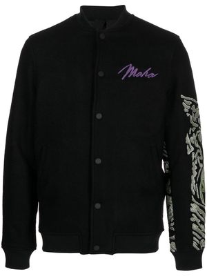 Maharishi graphic logo-embroidered bomber jacket - Black