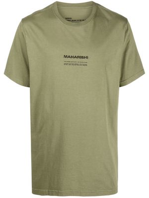 Maharishi logo-embroidered organic cotton T-shirt - Green