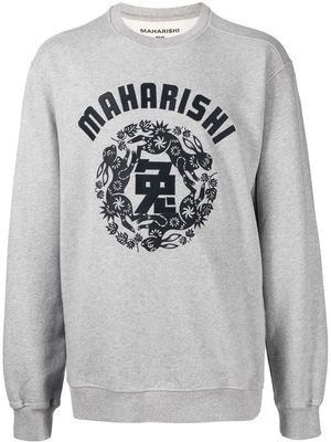 Maharishi logo-print long-sleeve sweatshirt - Grey