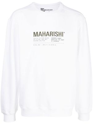 Maharishi logo-print long-sleeve sweatshirt - White