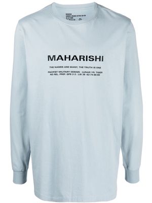 Maharishi logo-print long-sleeve T-shirt - Blue