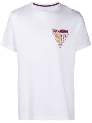 Maharishi organic cotton logo-embroidered t-shirt - White