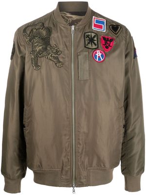 Maharishi patch-detail reversible bomber jacket - Green