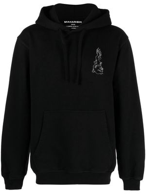 Maharishi Reflective Dragon organic cotton hoodie - Black