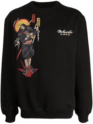 Maharishi Shinobi logo-embroidered sweatshirt - Black