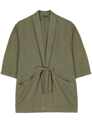 Maharishi tie-fastening cotton-hemp jacket - Green