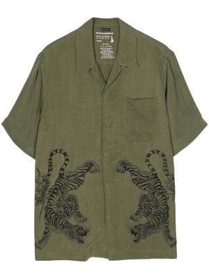 Maharishi tiger-embroidered short-sleeve shirt - Green