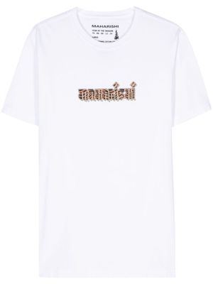 Maharishi Tiger Fur Calligraphy cotton T-shirt - White