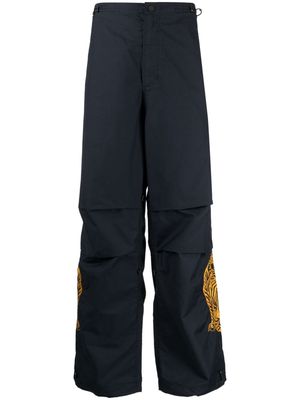 Maharishi tiger-print straight-leg trousers - Blue