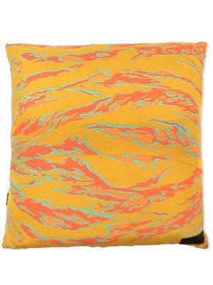Maharishi tigerskin-print 44cmx45cm cushion - Orange