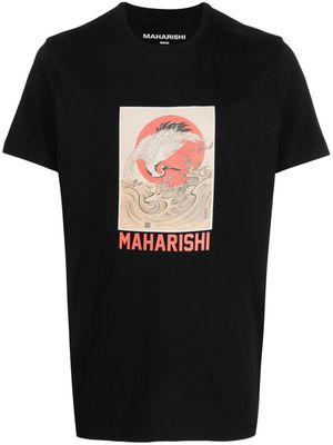 Maharishi Water Peace Crane cotton T-shirt - Black