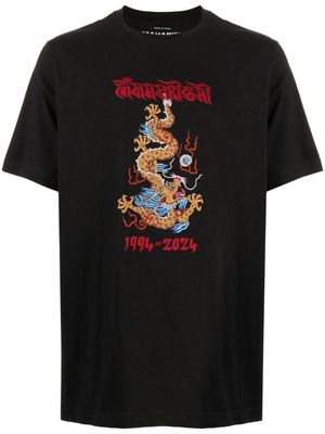 Maharishi x Tashi Mannox Descending Dragon organic-cotton T-shirt - Black