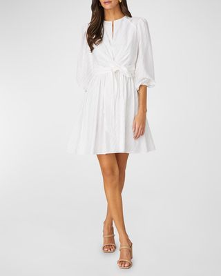 Maia Balloon-Sleeve Mini Dress