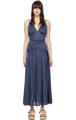 Maiden Name SSENSE Exclusive Blue Sylvia Midi Dress