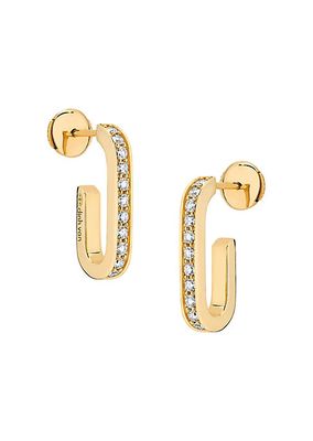 Maillon 18K Gold & Diamond Hoop Earrings