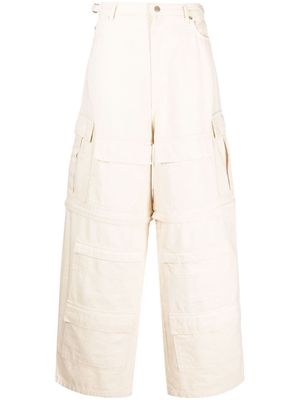 Mainless high-waist cargo trousers - Neutrals