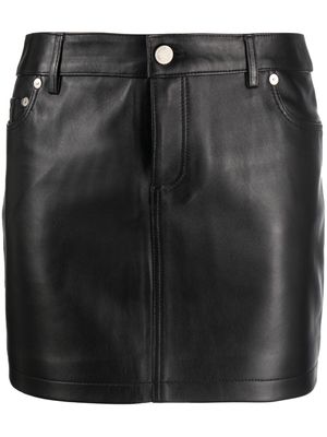 Mainless leather mini skirt - Black