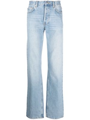 Mainless logo-patch mid-rise jeans - Blue