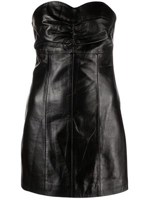 Mainless polished-finish strapless dress - Black