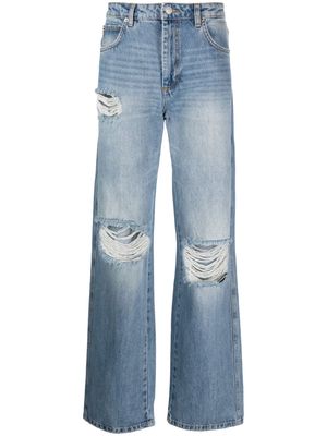 Mainless ripped high-waist jeans - Blue