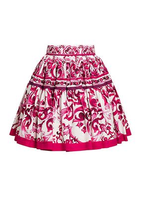 Maiolica Print Full Miniskirt