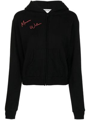 Maisie Wilen graphic-print zipped hoodie - Black