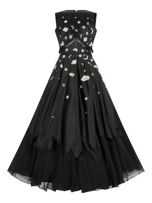 MAISON AVA bead-embellished cut-out dress - Black