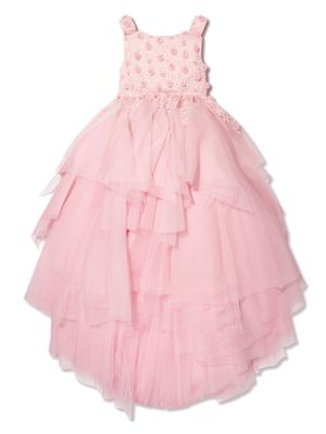 MAISON AVA floral-appliqué tulle dress - Pink